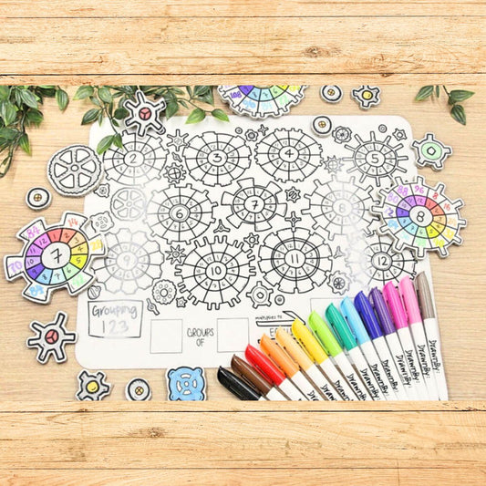 Grouping 123 Washable Silicone Colouring Mat & Markers Set