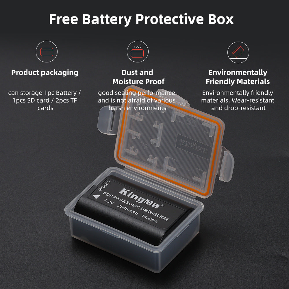 KingMa DMW-BLK22 Camera Replacement Battery for Panasonic Camera LUMIX S5, GH5, G9
