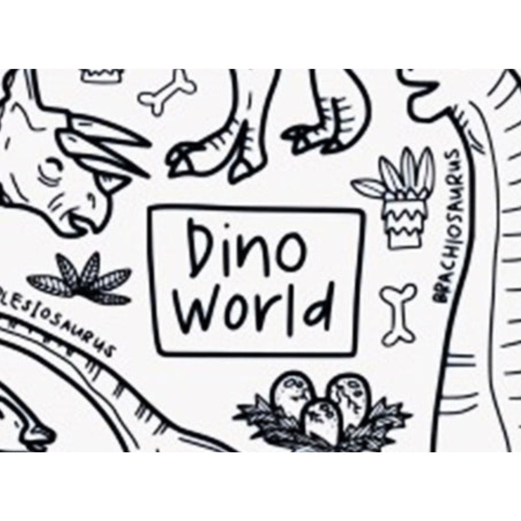 Dino World Washable Silicone Colouring Mat & Markers Set