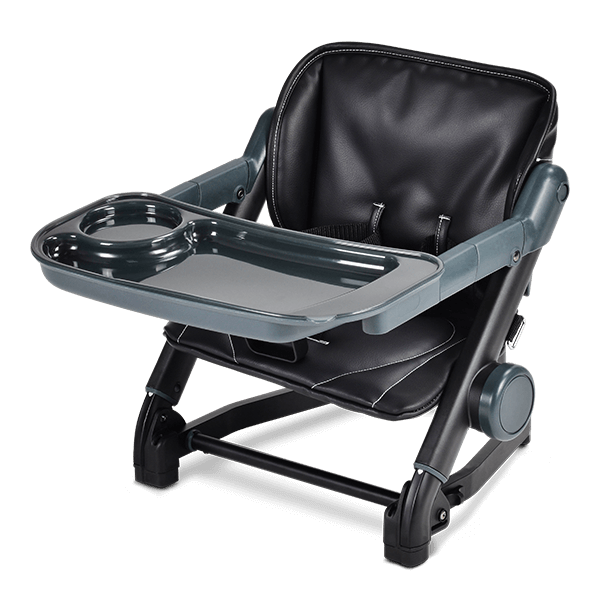 Feed Me 3-in-1 Travel Booster Seat / Feeding Chair – Vegan Leather + Free Baby Food Jars & Spoon Set