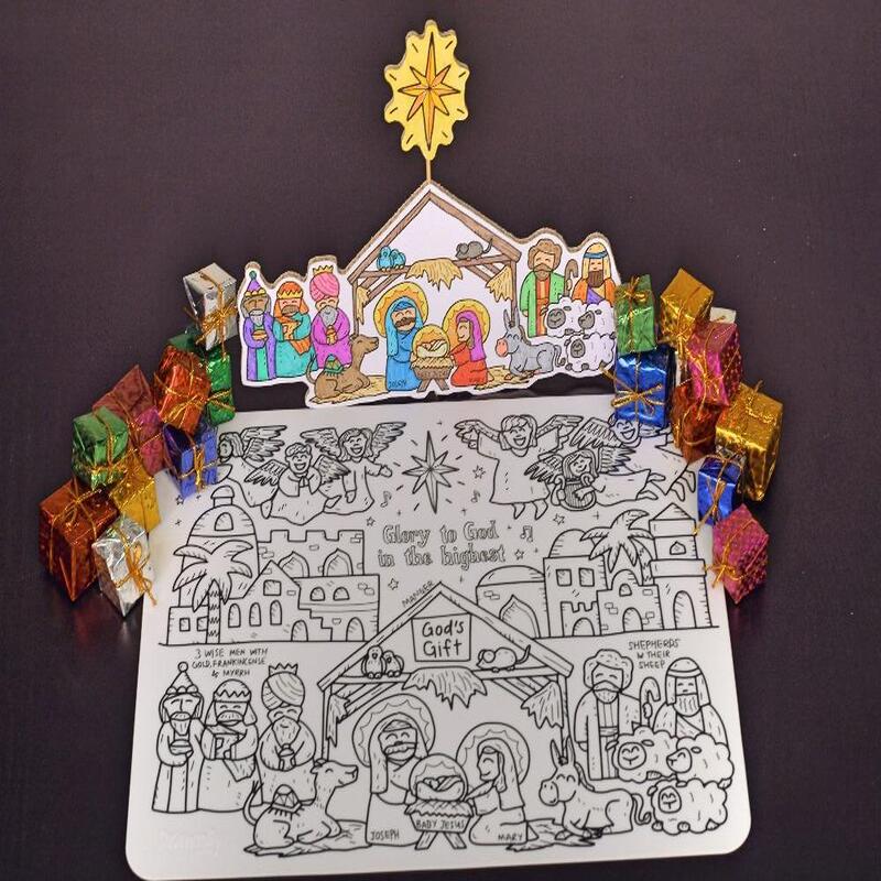 God's Gift Washable Silicone Colouring Mat & Markers Set