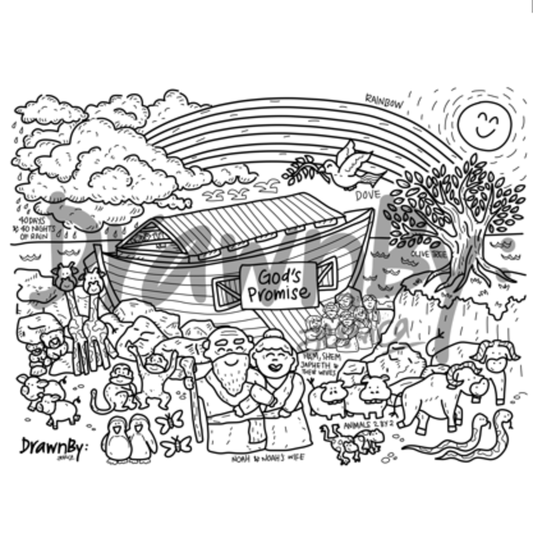 God's Promise Washable Silicone Colouring Mat & Markers Set