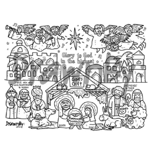 God's Gift Washable Silicone Colouring Mat & Markers Set