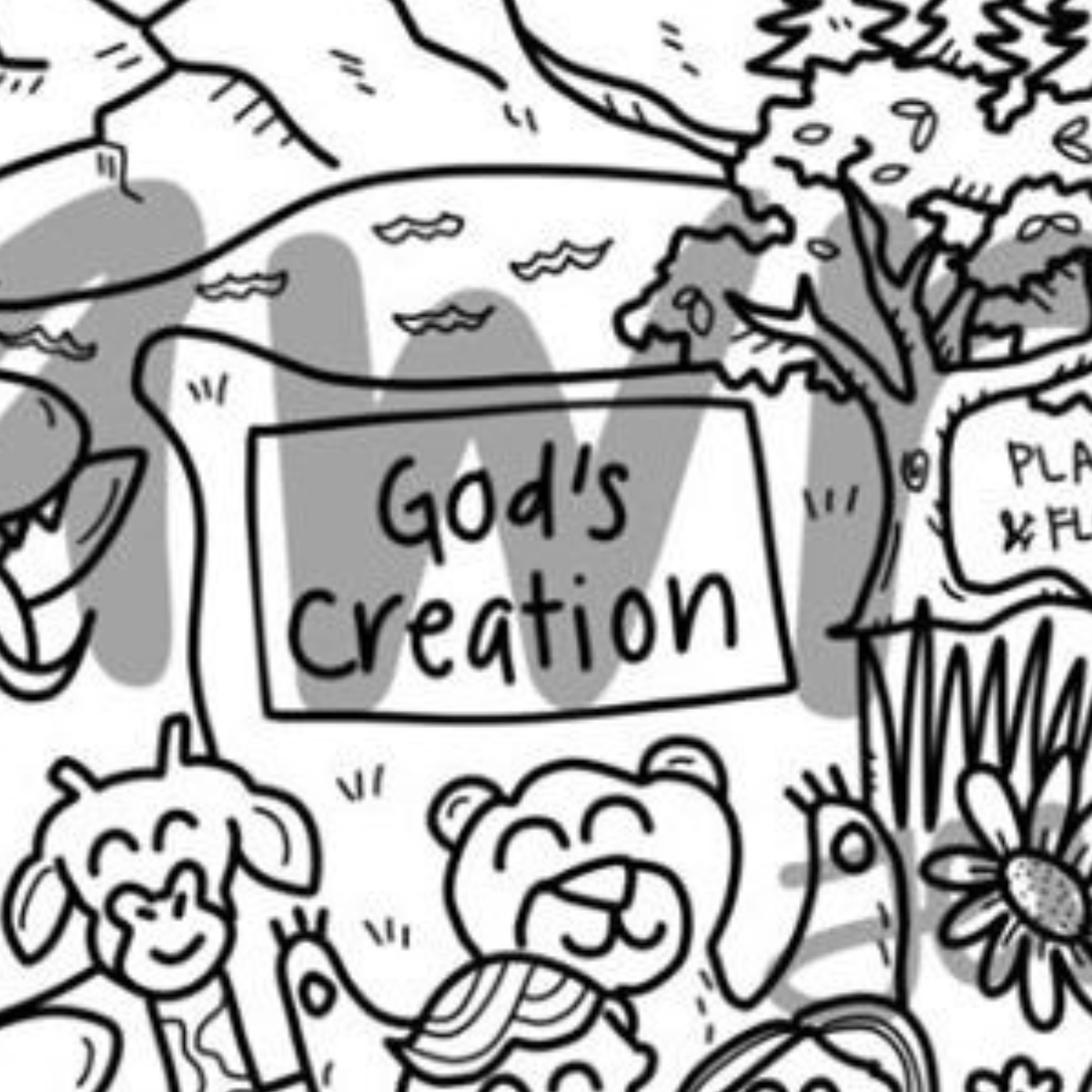 God's Creation Washable Silicone Colouring Mat & Markers Set