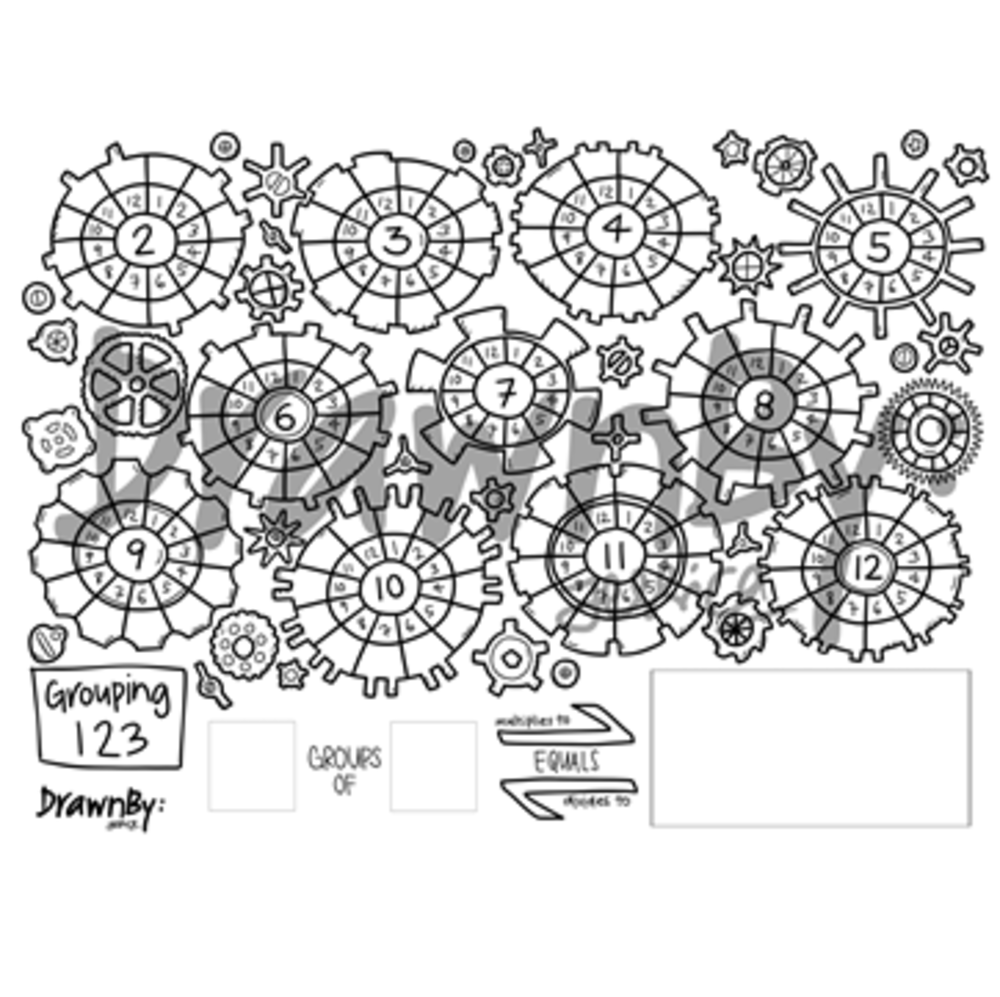 Grouping 123 Washable Silicone Colouring Mat & Markers Set