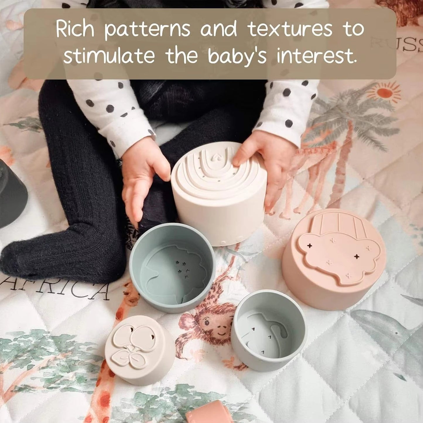 Count & Stack Silicone Teething Cups