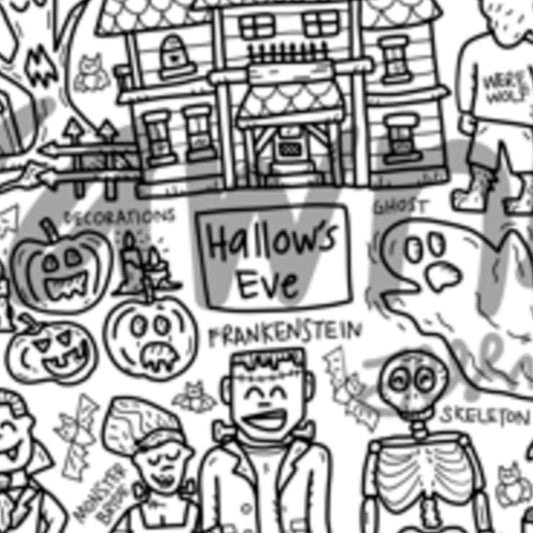 Hallow's Eve Washable Silicone Colouring Mat & Markers Set