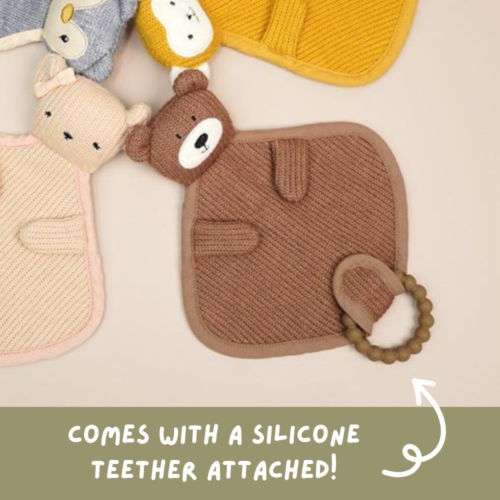 Soft Cotton Baby Handkerchief with Silicone Teether