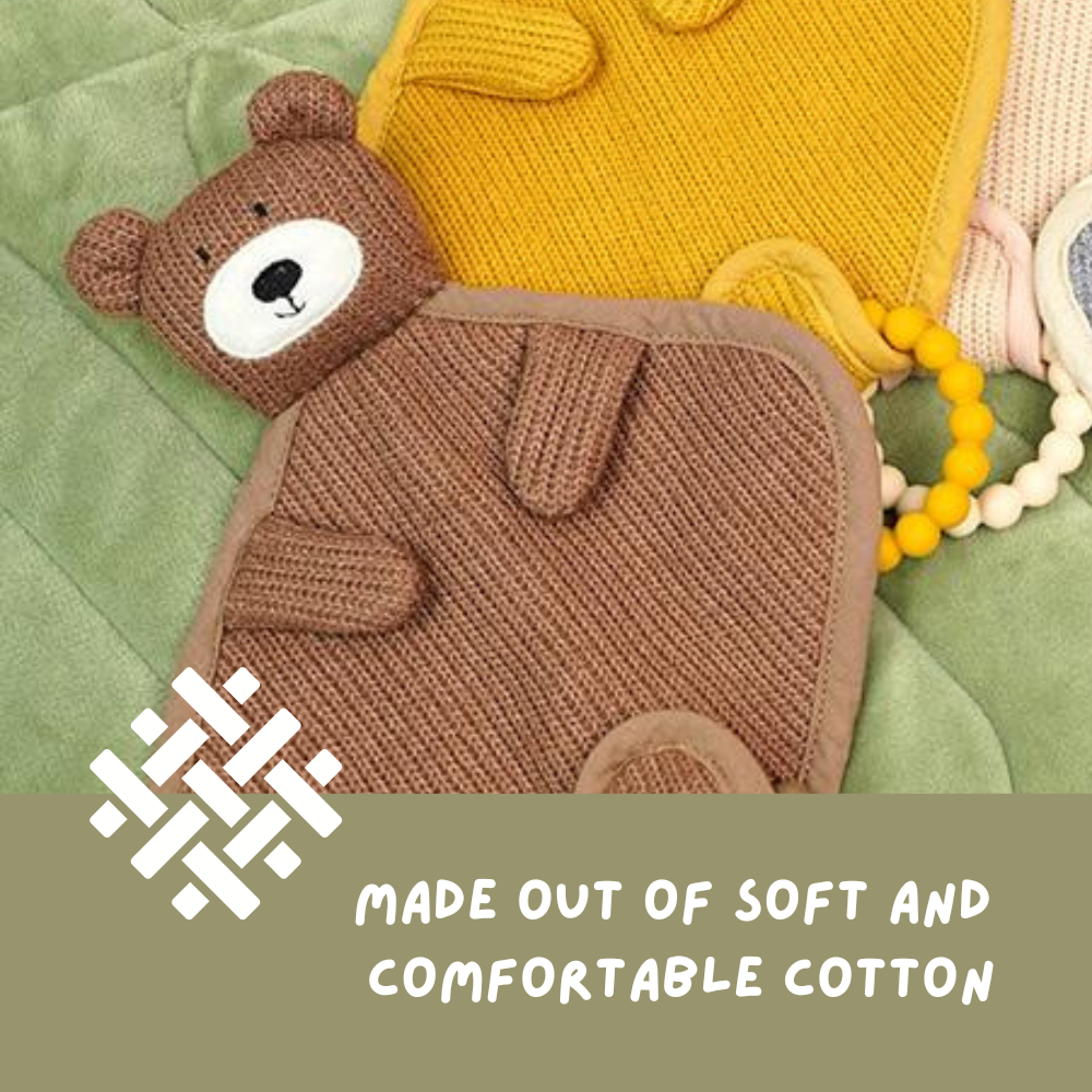 Soft Cotton Baby Handkerchief with Silicone Teether