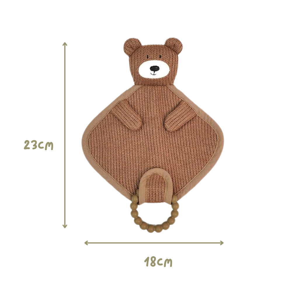 Soft Cotton Baby Handkerchief with Silicone Teether