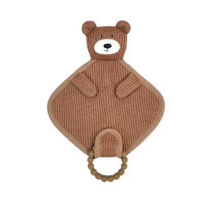 Soft Cotton Baby Handkerchief with Silicone Teether