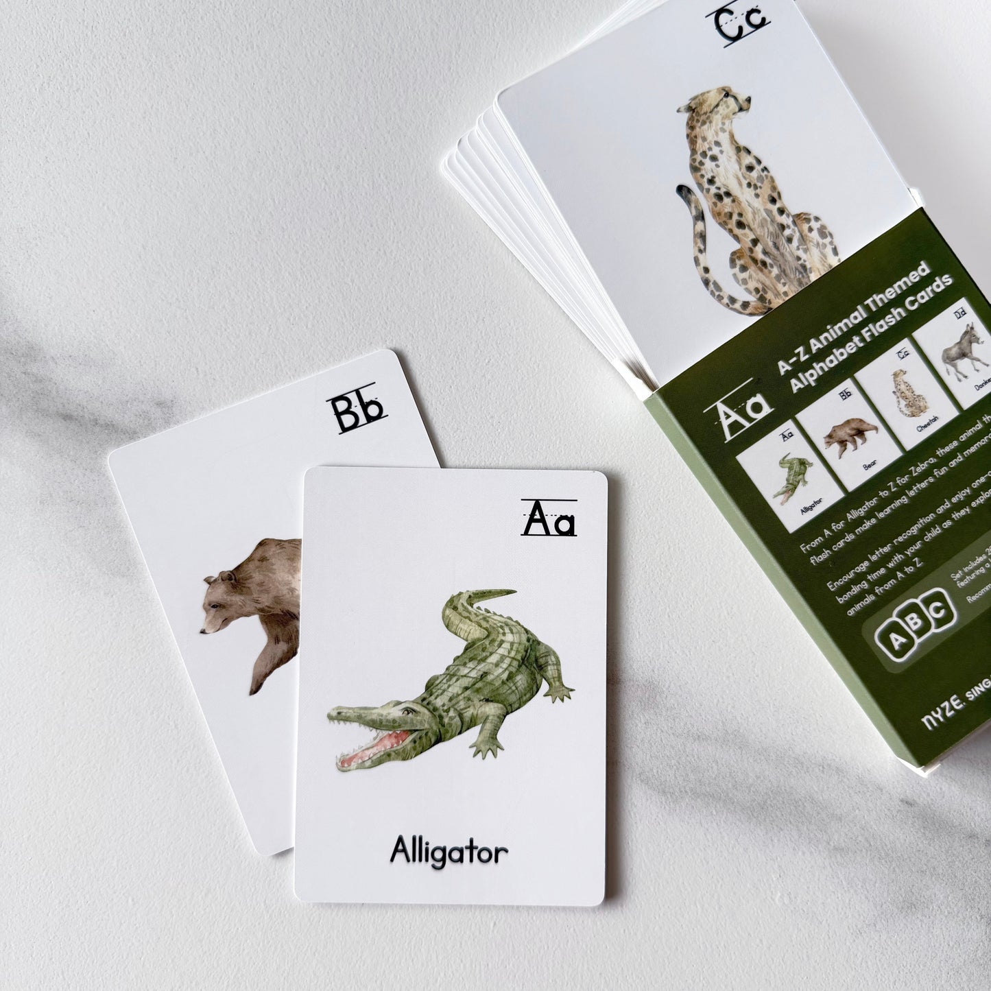 A-Z Animal Alphabet Learning Flash Cards