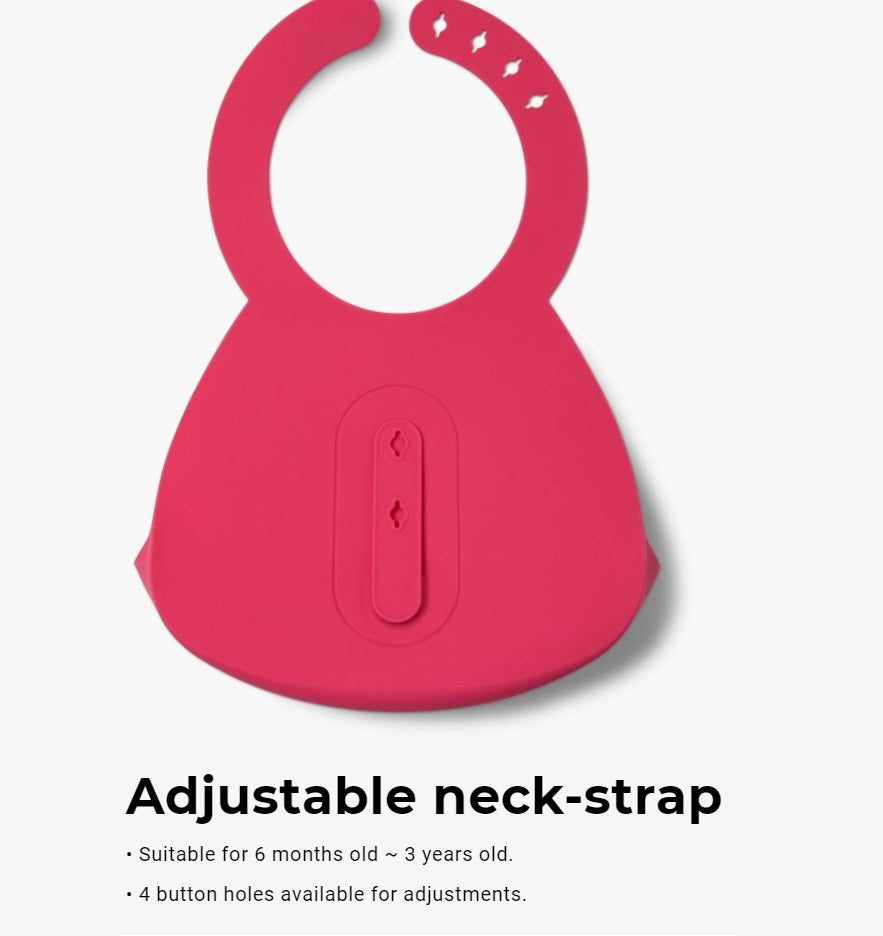Joy Silicone Baby Bibs with Catch Tray - Zoo Series