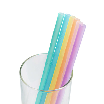 Joy Portable Eco-Friendly Silicone Rainbow Color Straws