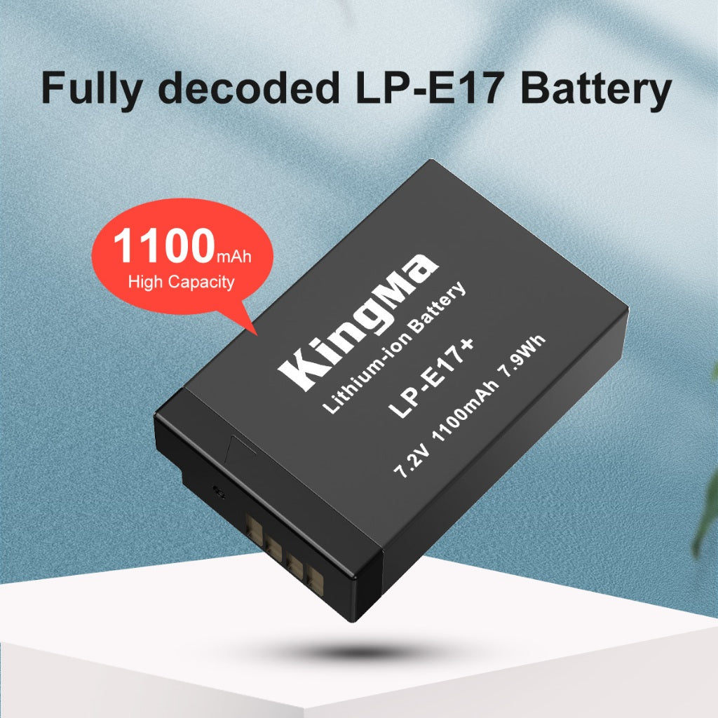 LP-E17 Fully Decoded Replacement Battery and LCD Dual Charger Set for Canon Cameras