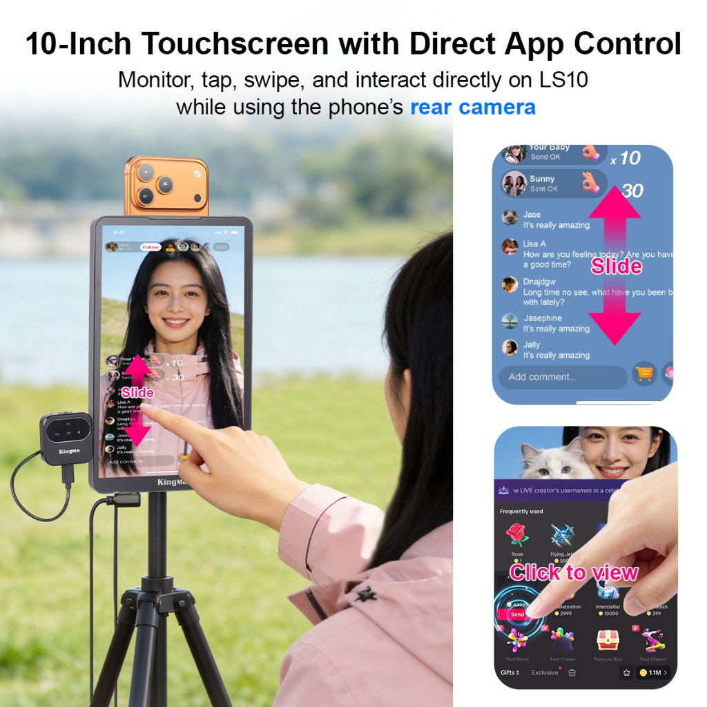 10" Touch Monitor for Mobile Phone Live Streaming
