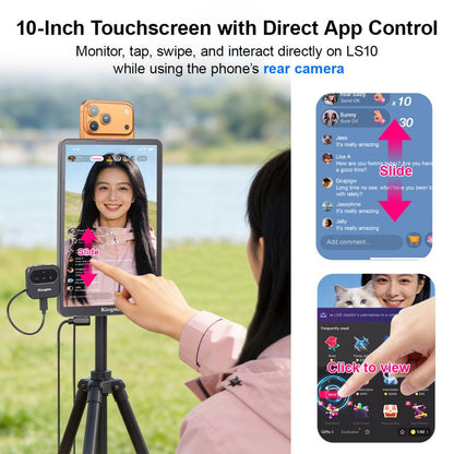 10" Touch Monitor for Mobile Phone Live Streaming