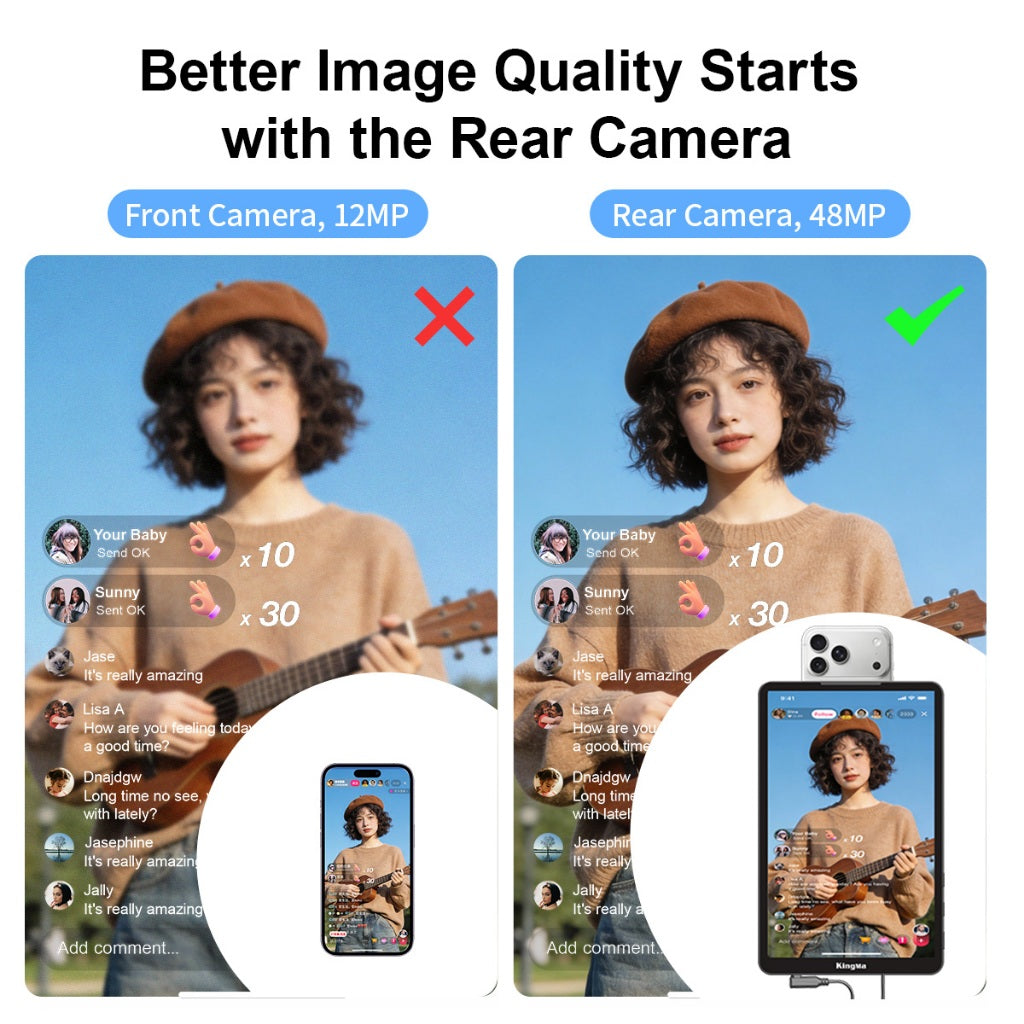 10" Touch Monitor for Mobile Phone Live Streaming