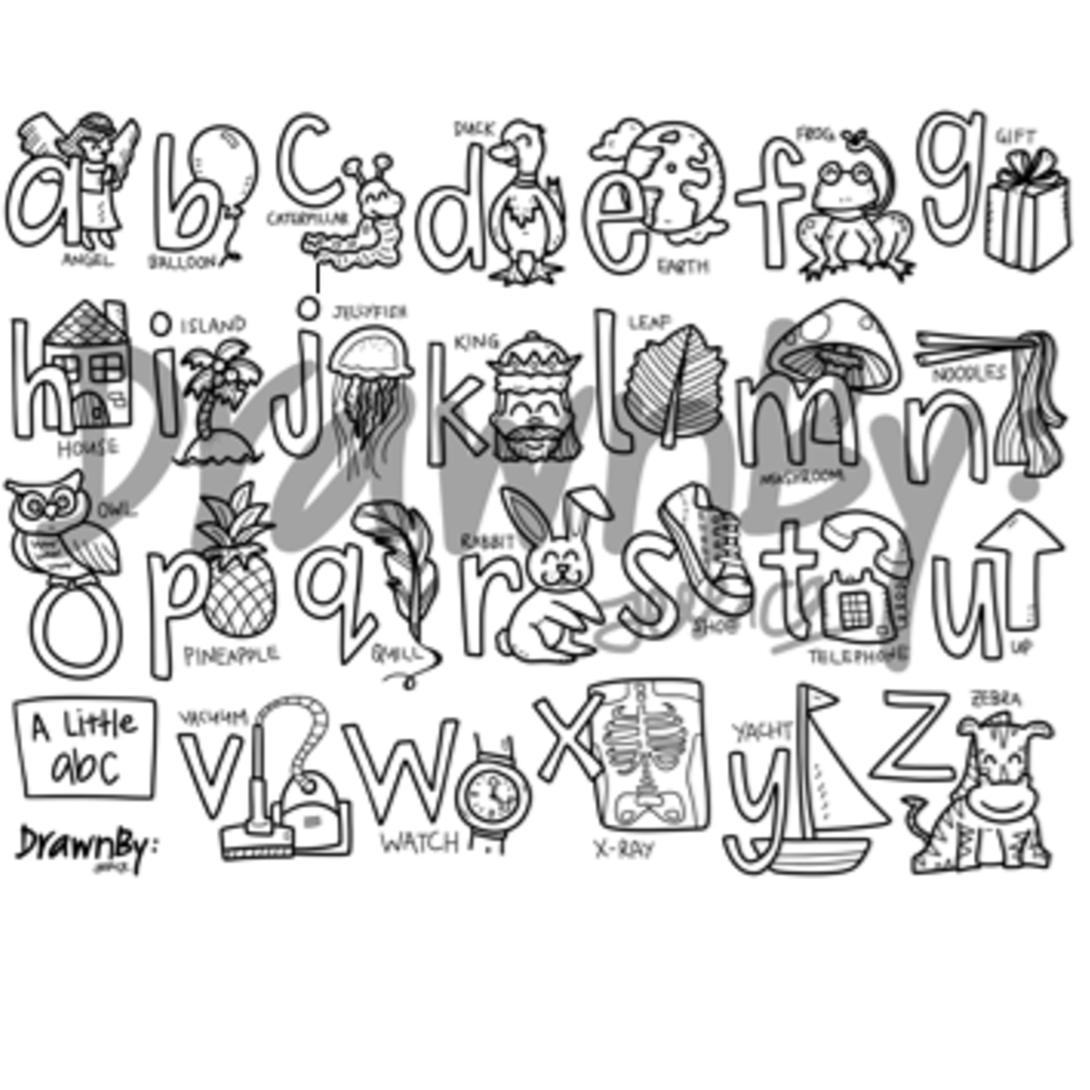 A Little ABC Washable Silicone Colouring Mat & Markers Set
