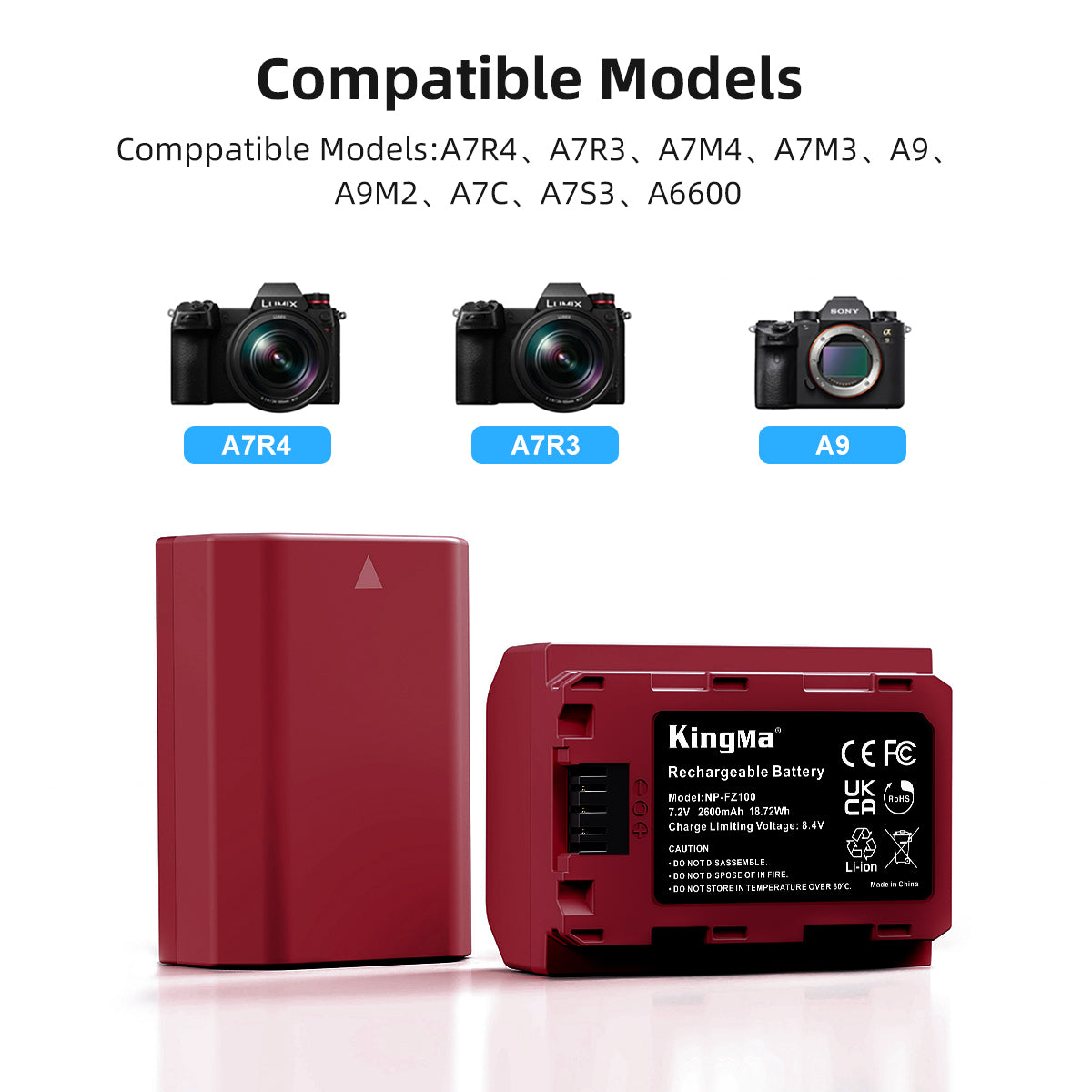 NP-FZ100 | Sony | 2600mAh | Replacement Battery