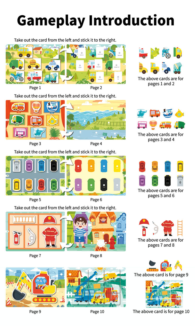 Early Learning Activity Montessori Book - Go! Vehicle