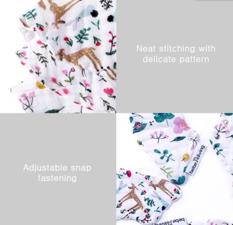 Bamboo Muslin Baby Round Bibs - Set of 3
