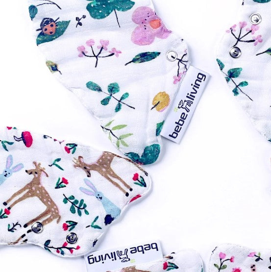 Bamboo Muslin Baby Round Bibs - Set of 3