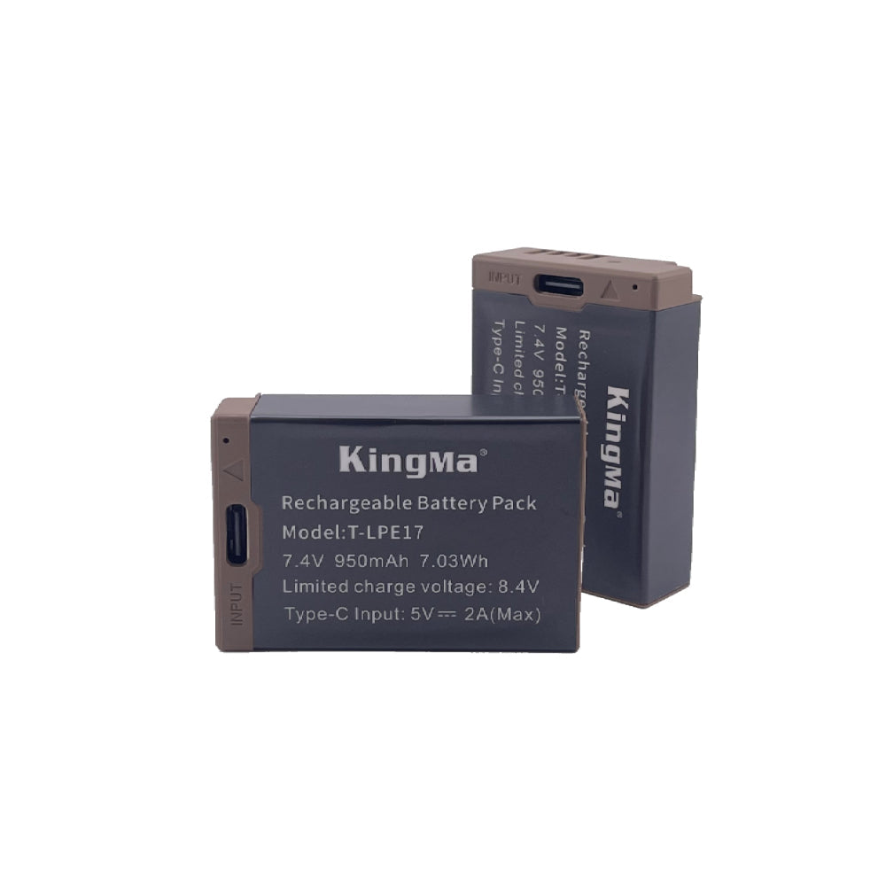 KingMa LP-E17 Half-Decoded Camera Battery with Type-C Charging Port For Canon Cameras using LP-E17 Batteries