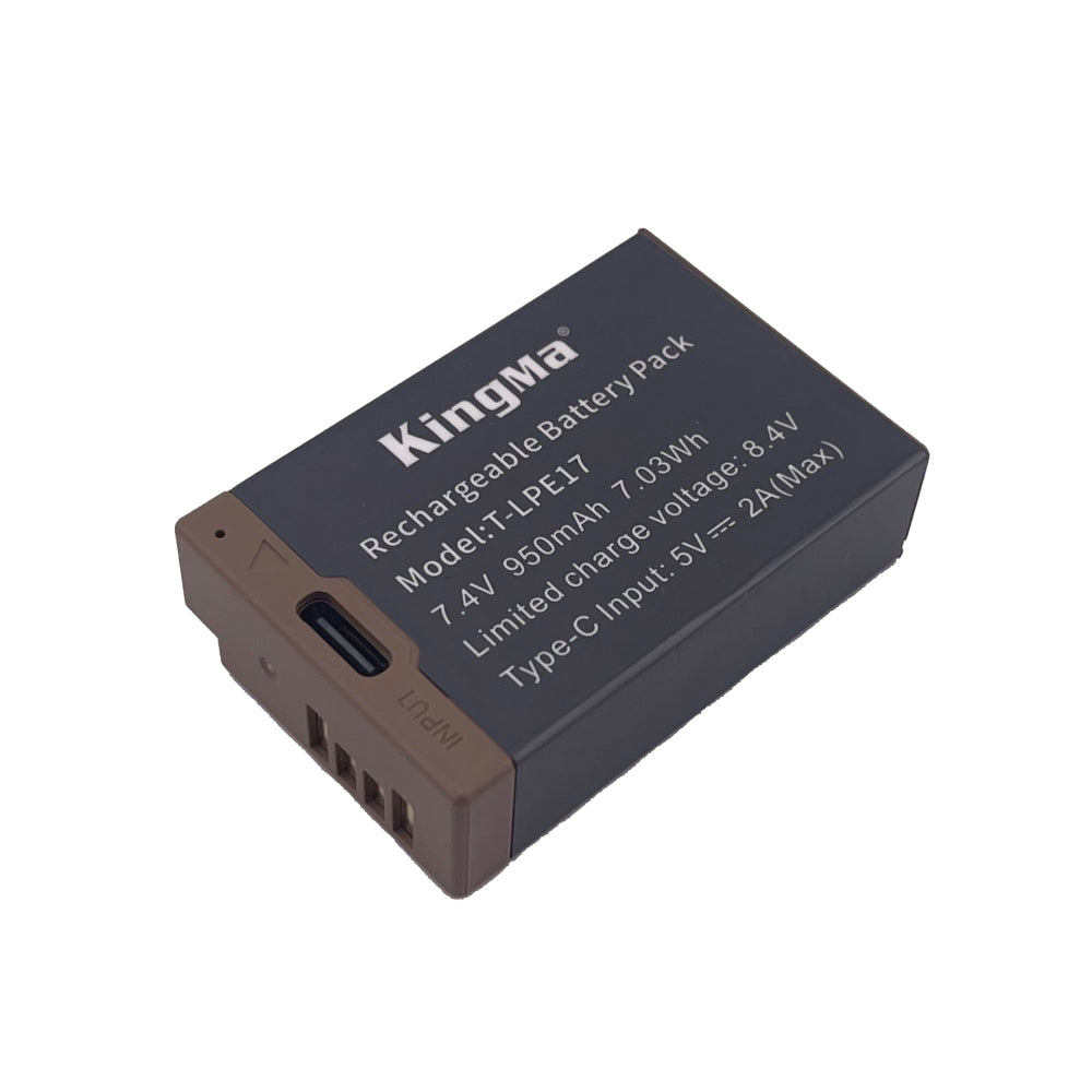 KingMa LP-E17 Half-Decoded Camera Battery with Type-C Charging Port For Canon Cameras using LP-E17 Batteries