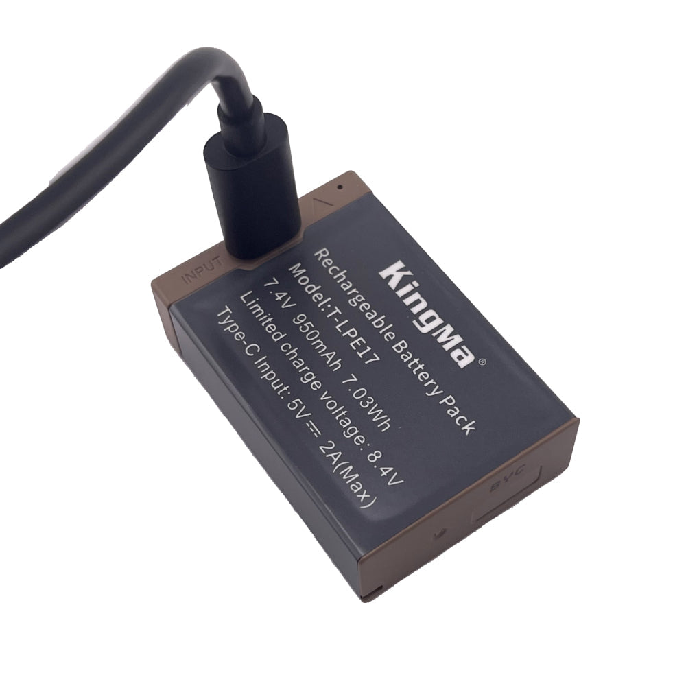 KingMa LP-E17 Half-Decoded Camera Battery with Type-C Charging Port For Canon Cameras using LP-E17 Batteries
