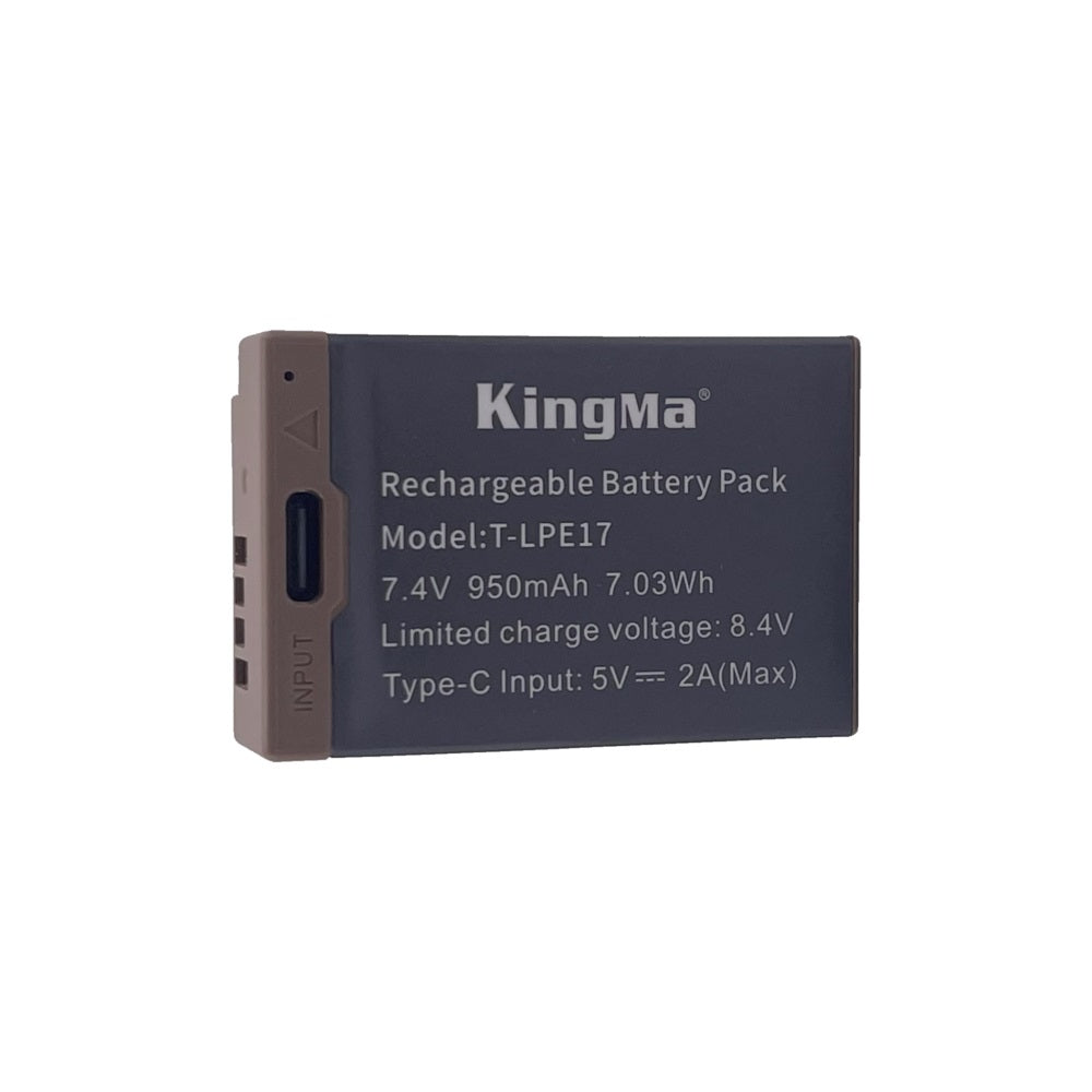 KingMa LP-E17 Half-Decoded Camera Battery with Type-C Charging Port For Canon Cameras using LP-E17 Batteries