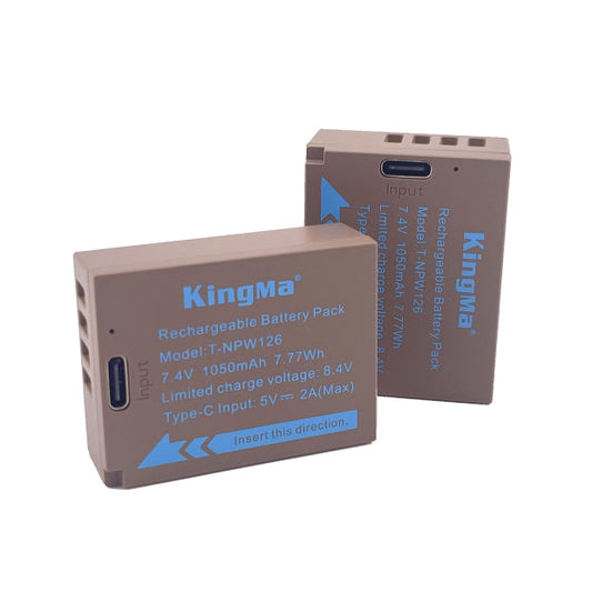 KingMa NP-W126 Camera Replacement Battery with Type-C Charging Port For Fujifilm Cameras using W126 / W126s Batteries