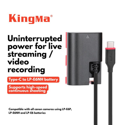 LP-E6P / LP-E6NH USB Type-C Dummy Battery for Canon Cameras