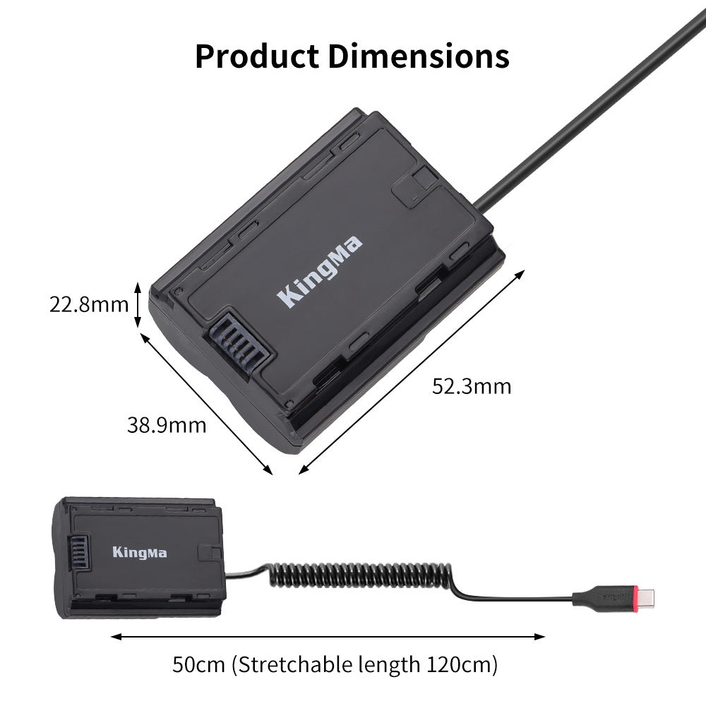 KingMa NP-W235 Dummy Battery with USB Type-C Connector for FujiFilm Cameras