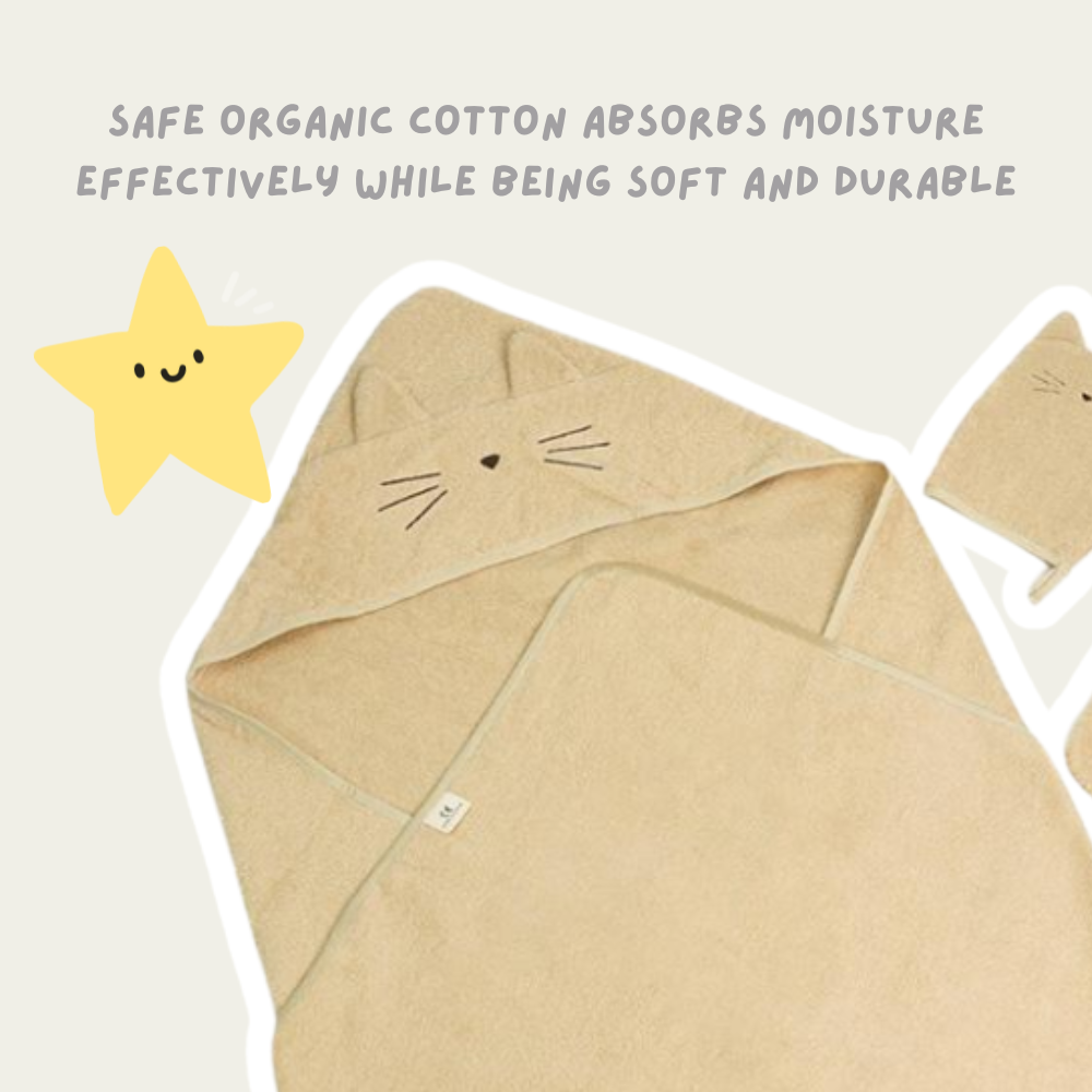 Kids Hooded Poncho Bath Towel Set of 4