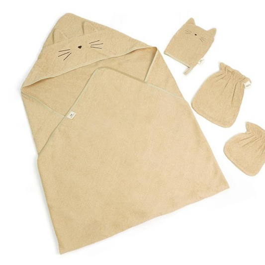 Kids Hooded Poncho Bath Towel Set of 4