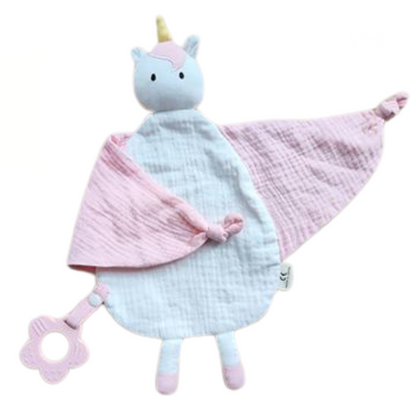 2-in-1 Muslin Comforter and Silicone Teether