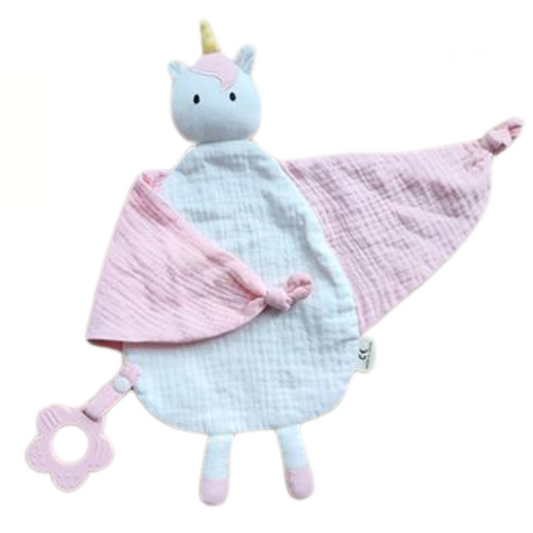 2-in-1 Muslin Comforter and Silicone Teether