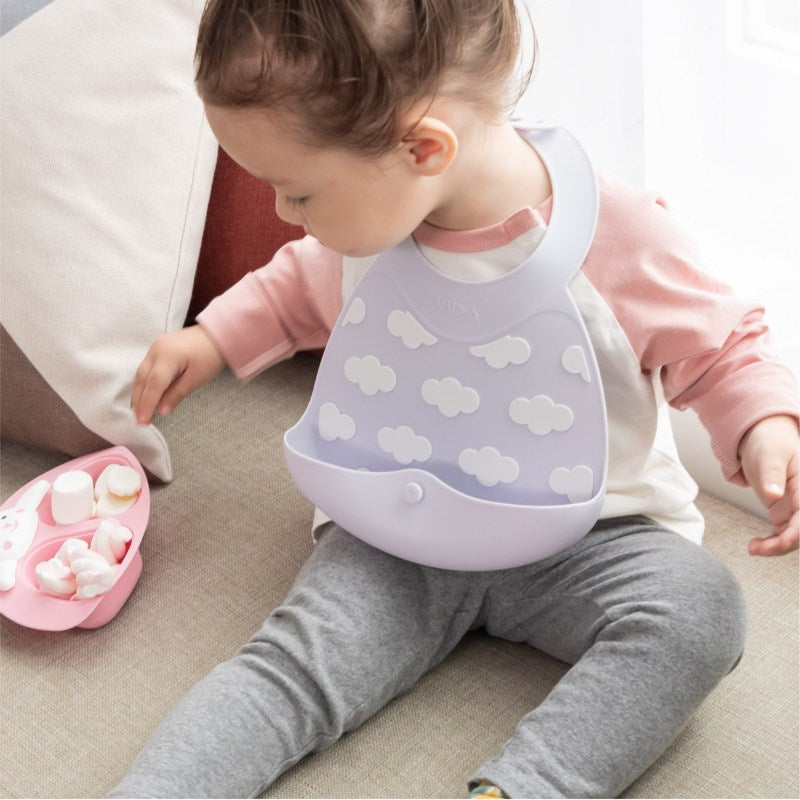 Joy Silicone Baby Bibs with Catch Tray - Dreamy Series