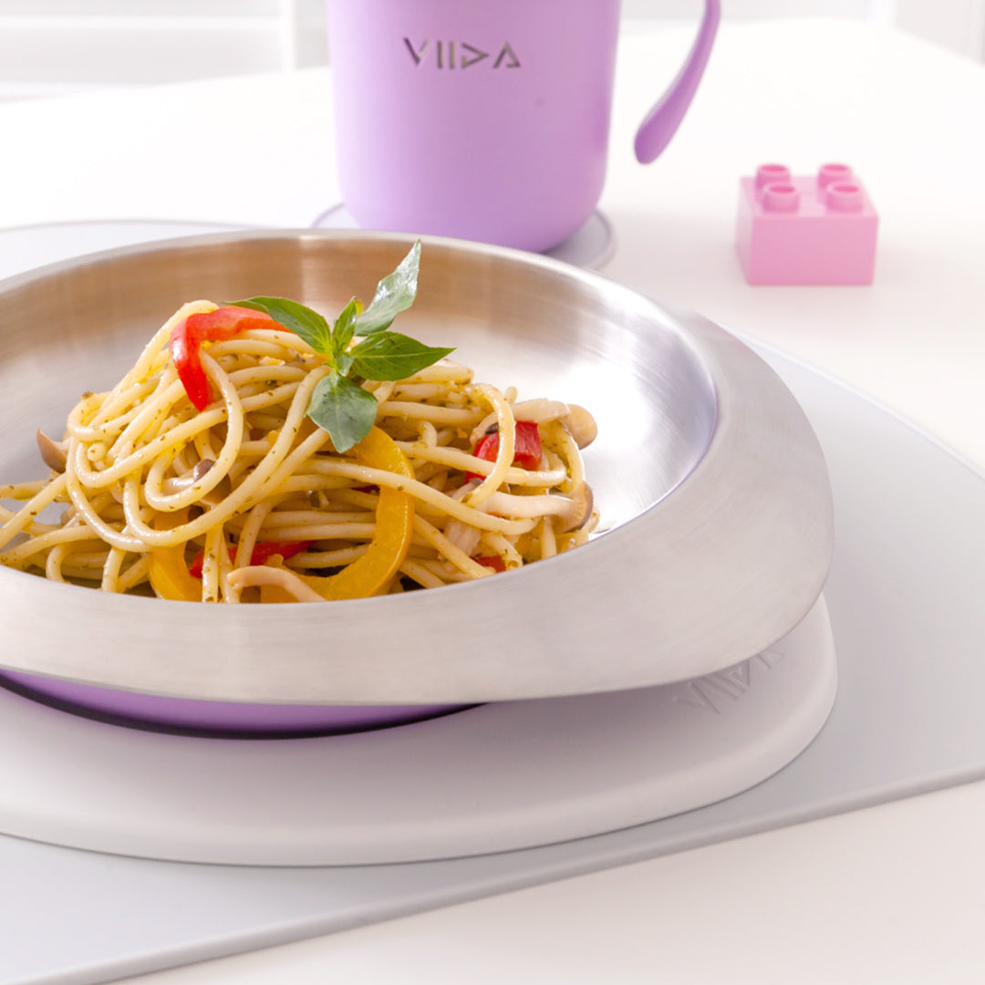 Soufflé Kids Antibacterial Stainless Steel Plate with Lid