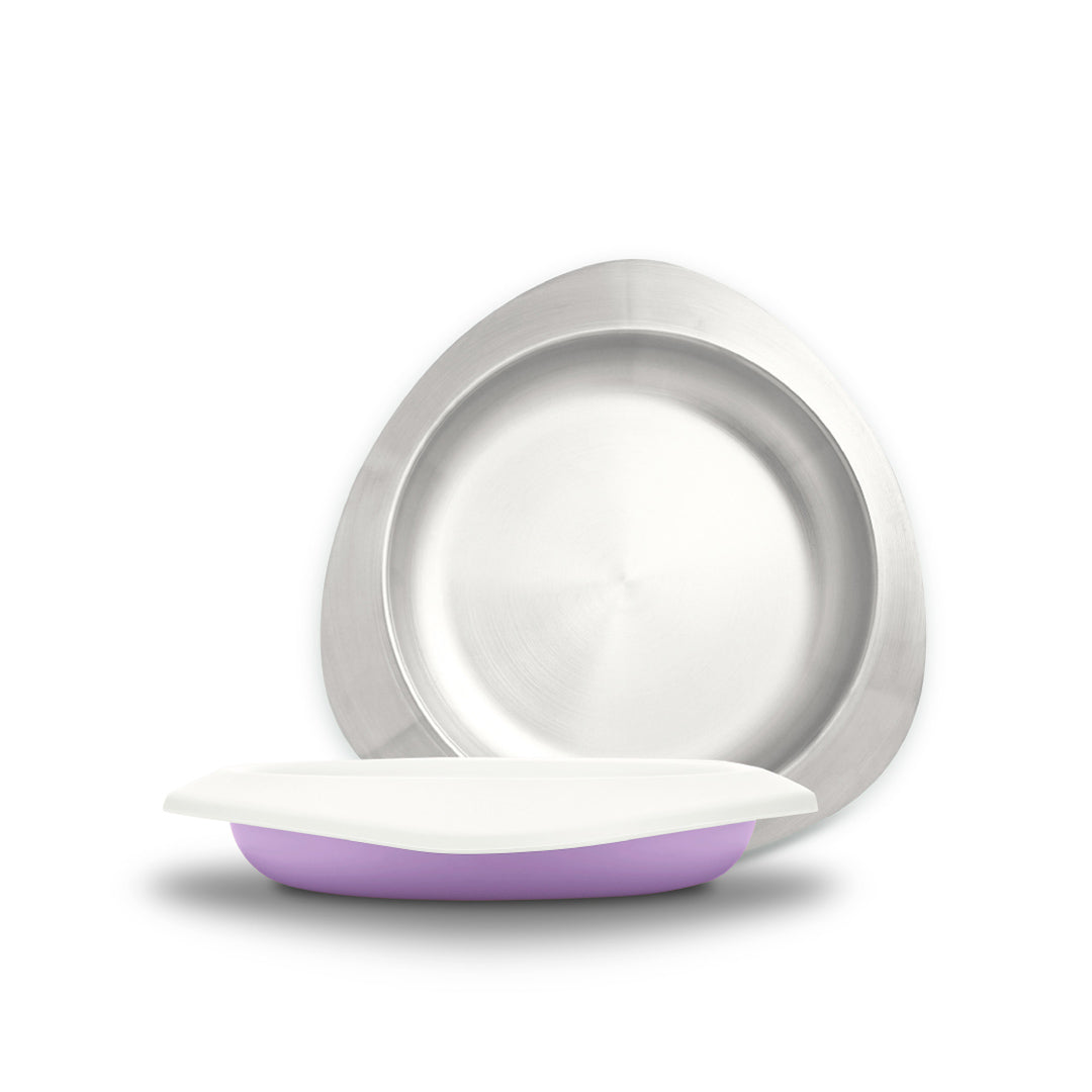 Soufflé Kids Antibacterial Stainless Steel Plate with Lid
