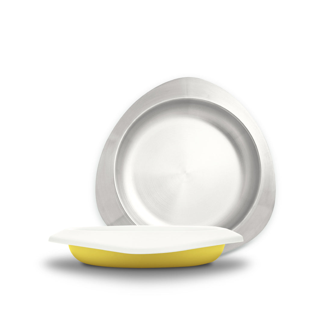Soufflé Kids Antibacterial Stainless Steel Plate with Lid