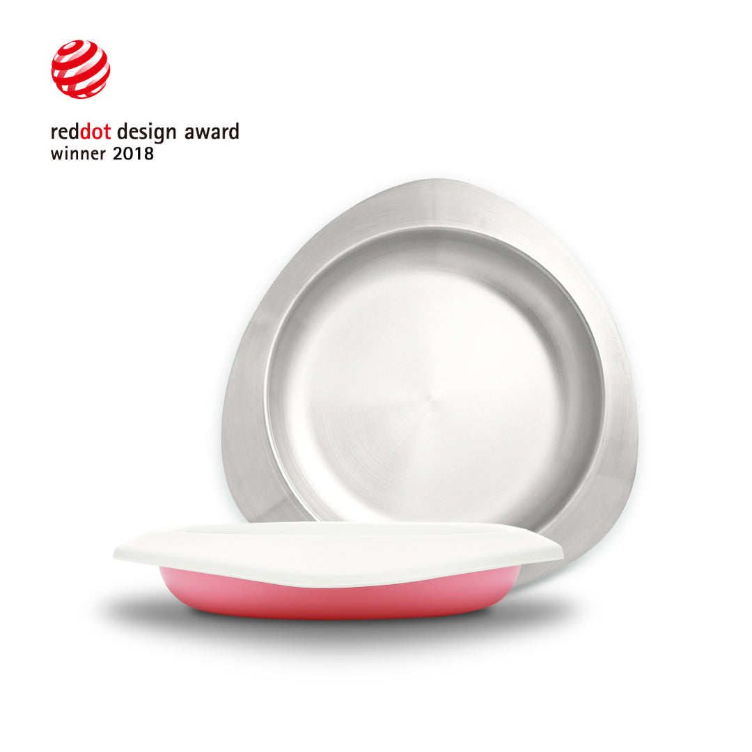 Soufflé Kids Antibacterial Stainless Steel Plate with Lid