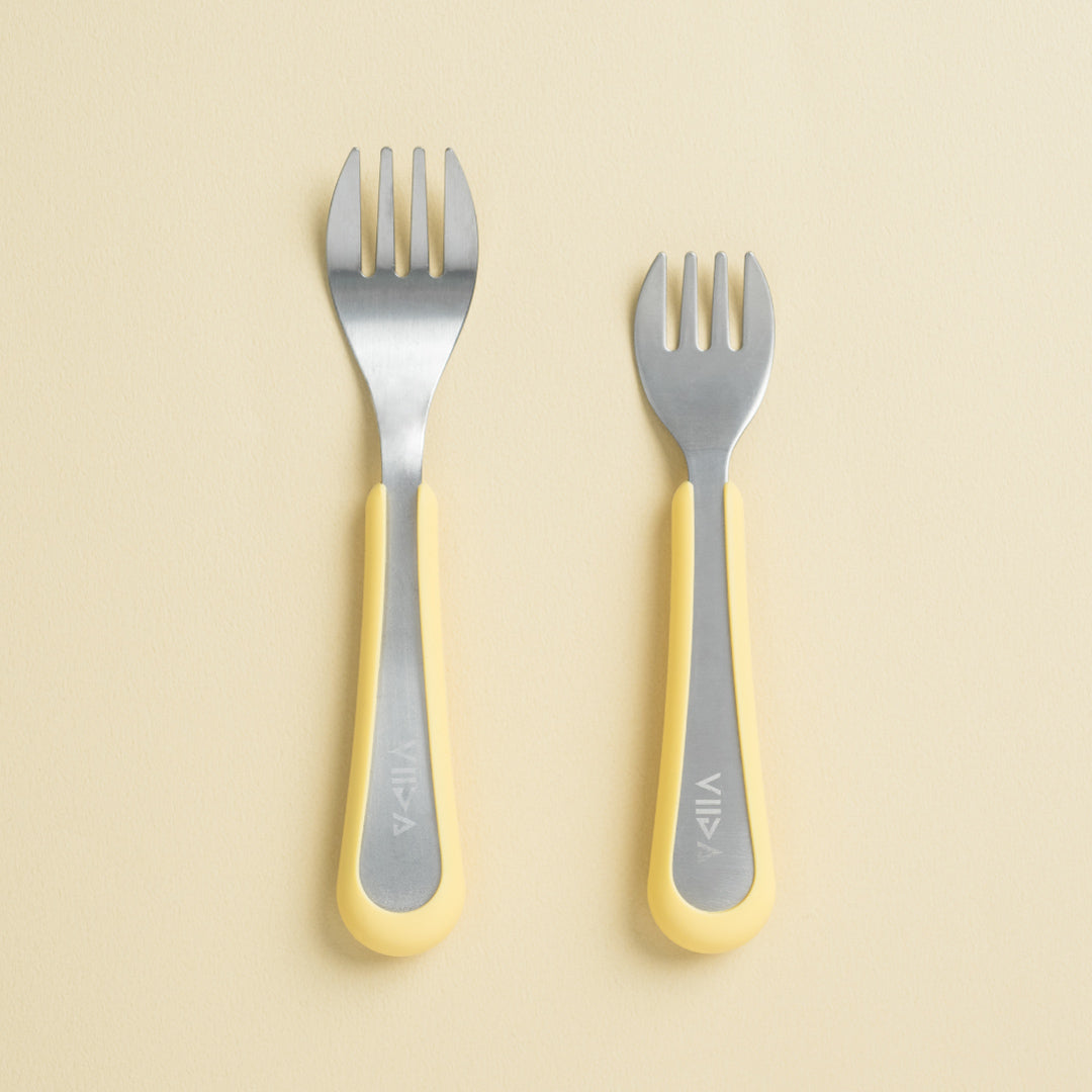 Soufflé Small Antibacterial Stainless Steel Fork & Spoon Set