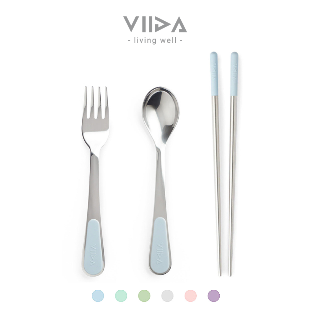 CULI Stainless Steel Travel Spoon, TOLI Fork & PALI Chopsticks (Set of 3)