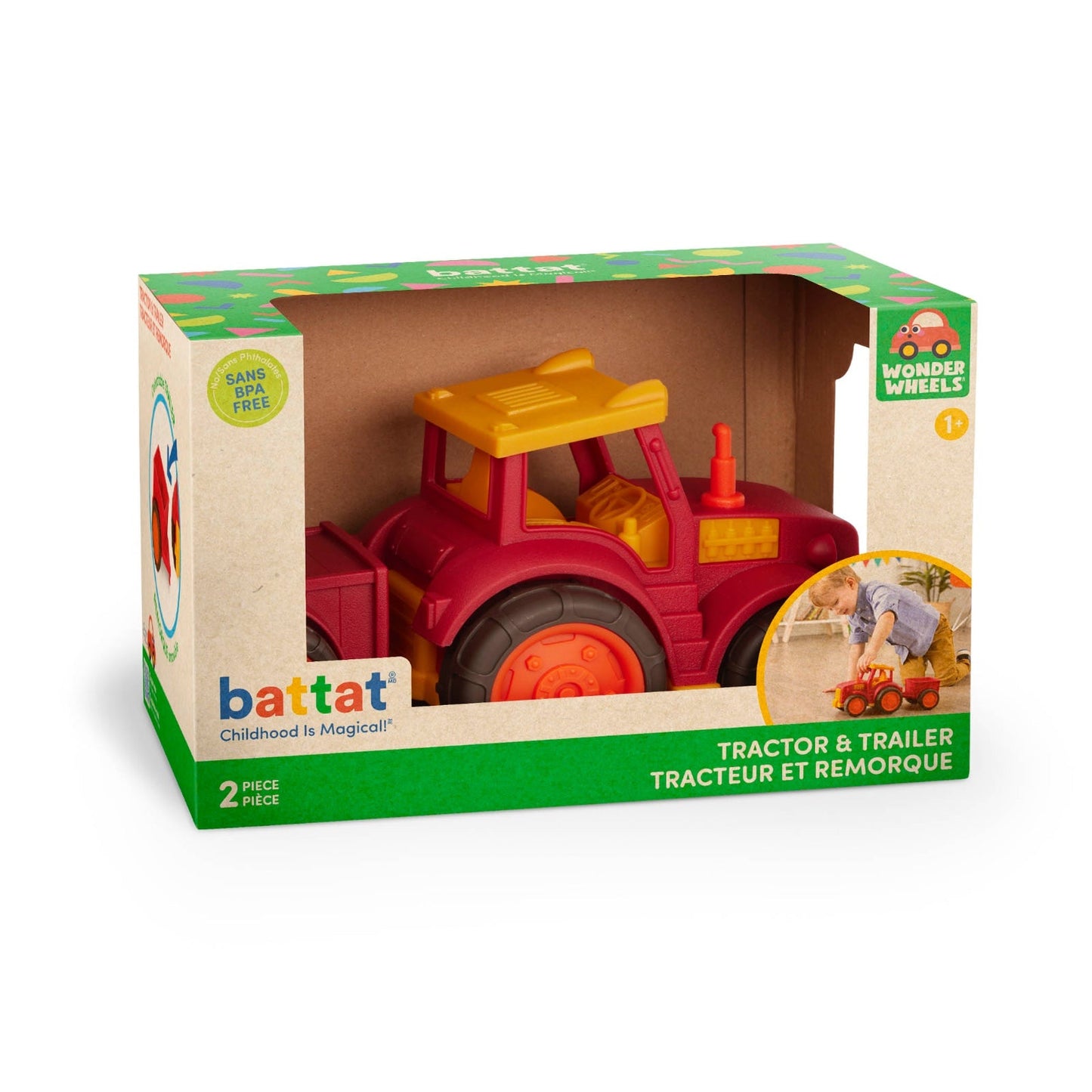 Tractor & Trailer Toy Farm Vehicle