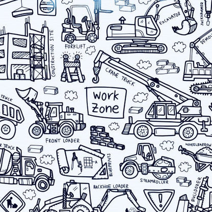 Work Zone Washable Silicone Colouring Mat & Markers Set