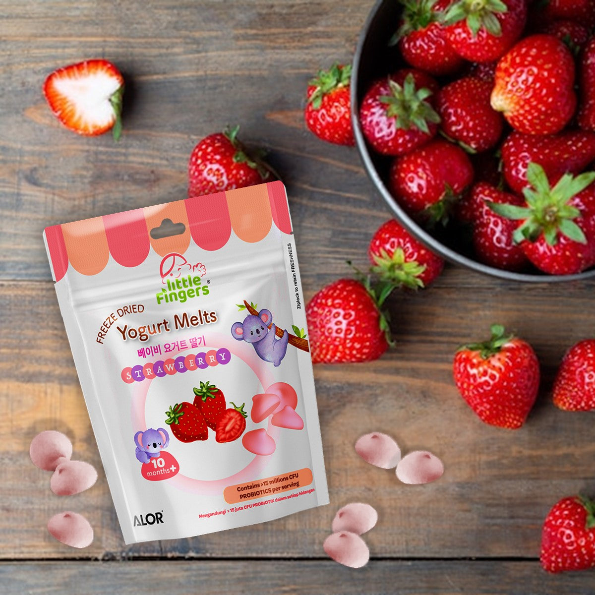 Little Fingers Freeze Dried Yogurt Melts - Strawberry