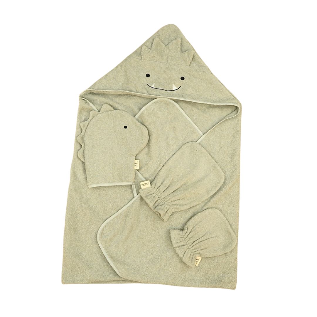 Kids Hooded Poncho Bath Towel Set of 4