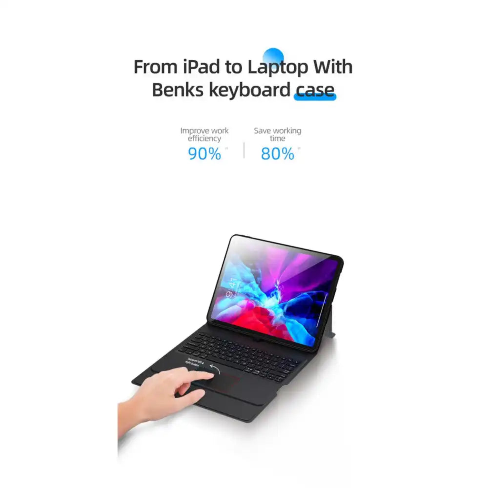 Benks Bluetooth Keyboard Case With Trackpad | Apple iPad Pro 12.9 | Ultra Slim & Lightweight - 2